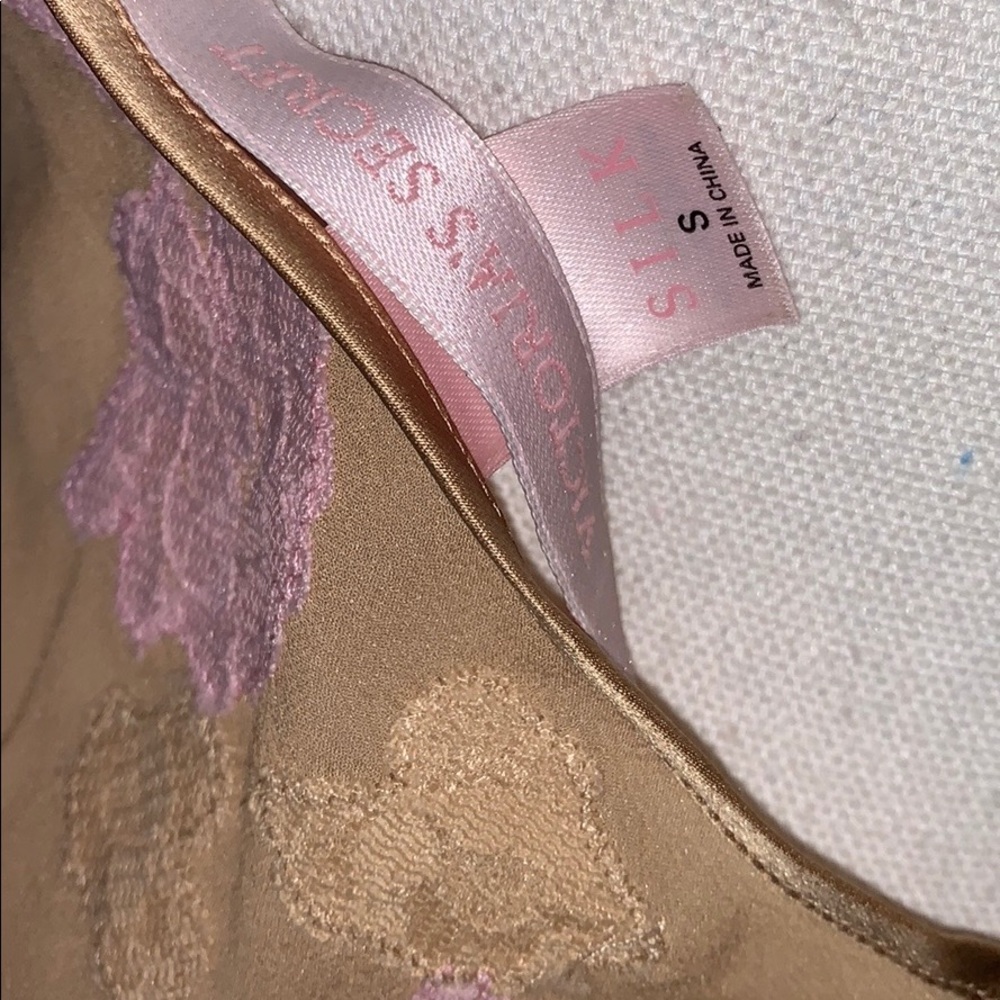 Victoria’s Secret Nude Embroidered Silk Maxi Slip - Picture 4 of 10